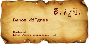 Banos Ágnes névjegykártya